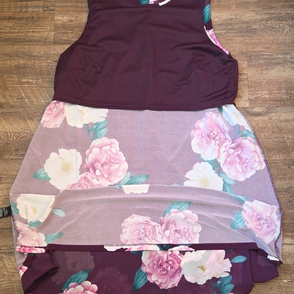 Jessica Howard Floral Midi Dress Purple With White And Pink Flowers Women's 14P - Picture 9 of 11